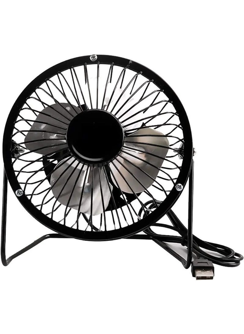 Generic USB Mini Fan, Desktop Cooler Fan Quiet Metal for Office and Home Use, Cooling USB Fan Flexible Hands Free Personal Timing Fan Black  - Image 2
