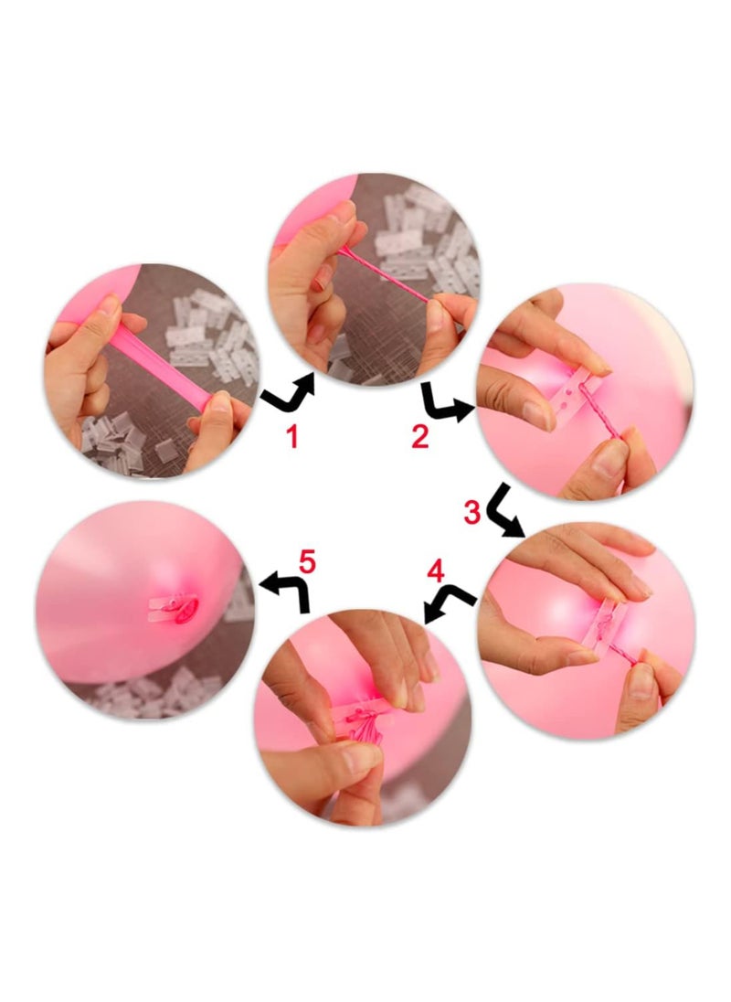 SYOSI - 200PCS Balloon Clips, Plastic Balloon Clips Ties for Sealing, H Shape Bulk Balloon Ties Clips Tool, for Wedding Party Birthday Decoration, Balloon Arch, Balloon Column Stand, Balloon Connectors - Image 1