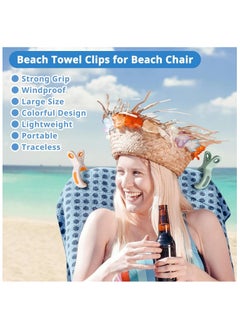 Generic 10Pc Beach Towel Clips, Pegs for Clothes Hanging Laundry Clips Clothes Clips Drying (White+Green)  - Image 5