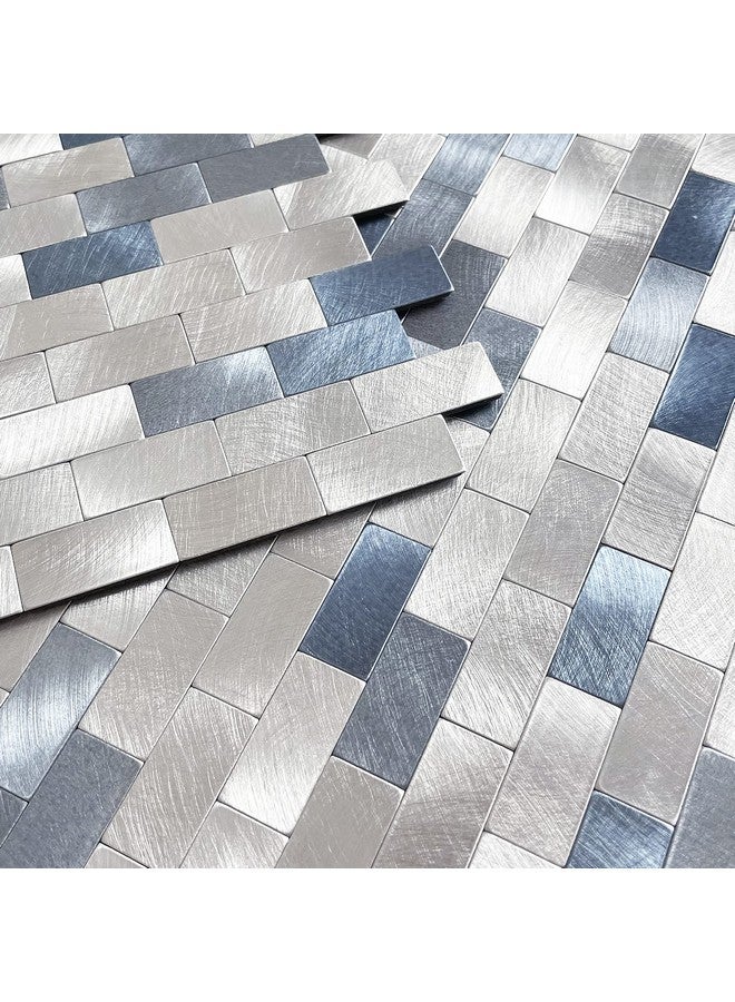 Benice Peel And Stick Backsplash Kitchen Backsplash Tiles Peel And Stick Metal, Bathroom Wall Tiles Stickers Blue(10Sheets) - Image 1