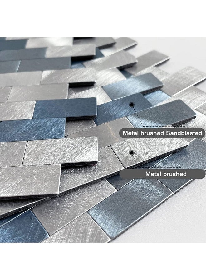 Benice Peel And Stick Backsplash Kitchen Backsplash Tiles Peel And Stick Metal, Bathroom Wall Tiles Stickers Blue(10Sheets) - Image 2