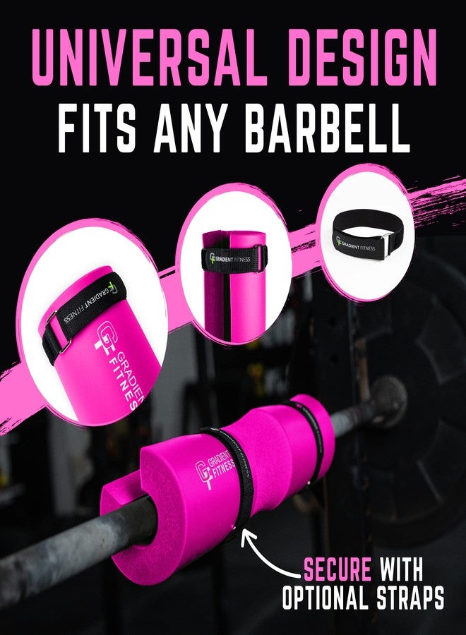 Gradient Fitness Barbell Pad | Hip Thrust Pad, Squat Pad, Barbell Pad for Hip Thrust, Squat Bar Pad for Olympic or Standard Bars, Hip Thrust Pad for Barbell (Pink) - Image 2