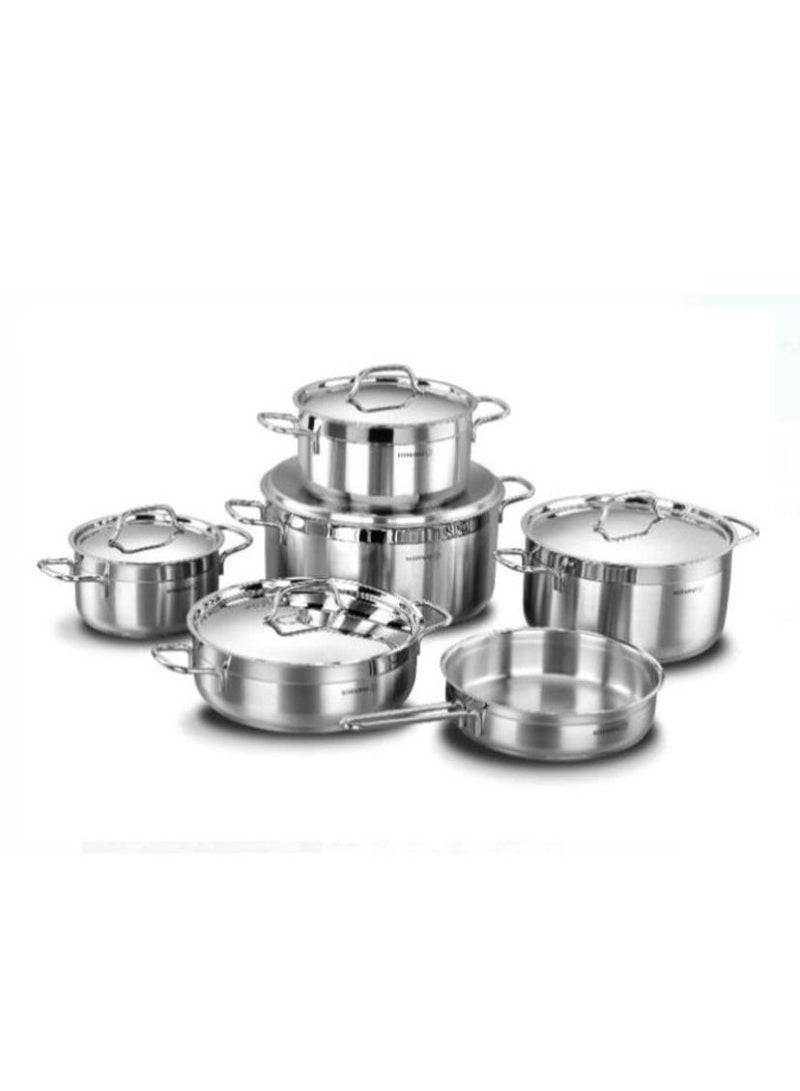 كوركماز طقم قدور ستانلس استيل الفا 11قطعه