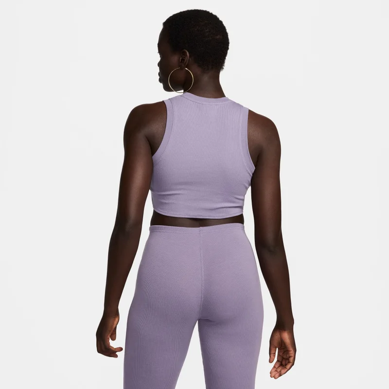 Nike Women's Sportswear Chill Tight Cropped Mini-Rib Tank Top