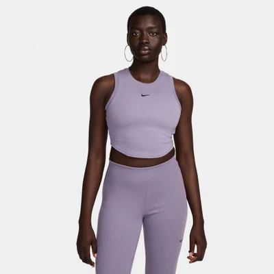 Nike Women's Sportswear Chill Tight Cropped Mini-Rib Tank Top