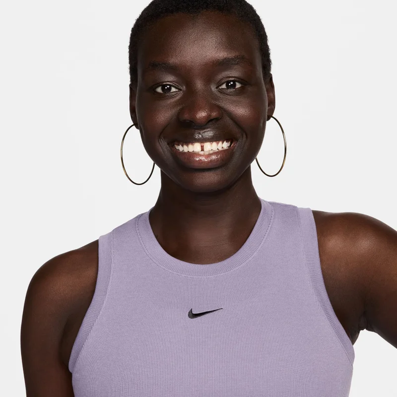 Nike Women's Sportswear Chill Tight Cropped Mini-Rib Tank Top