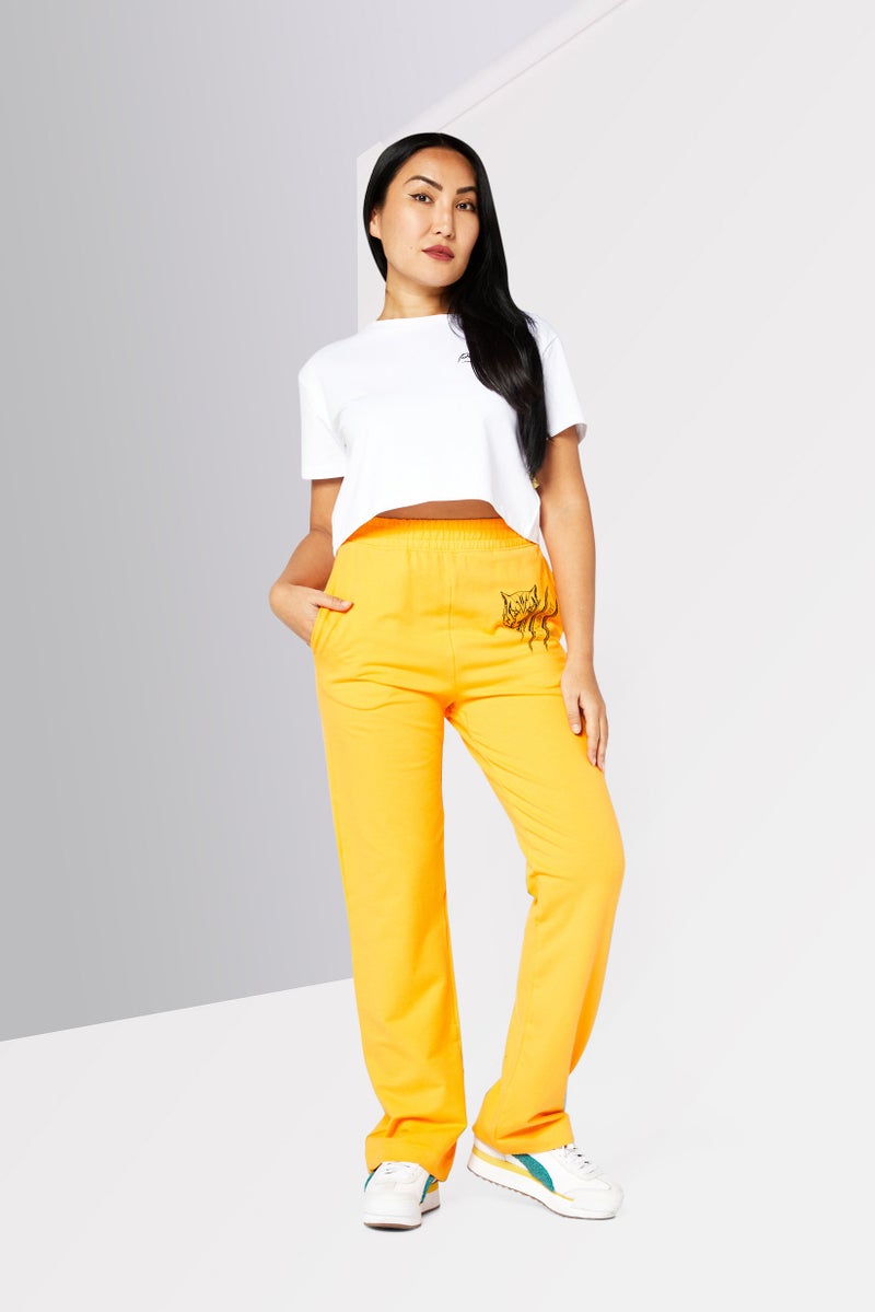 PHILIPP PLEIN Plein Sport Women Sportswear Fit Training Sweatpants, Orange - Image 4