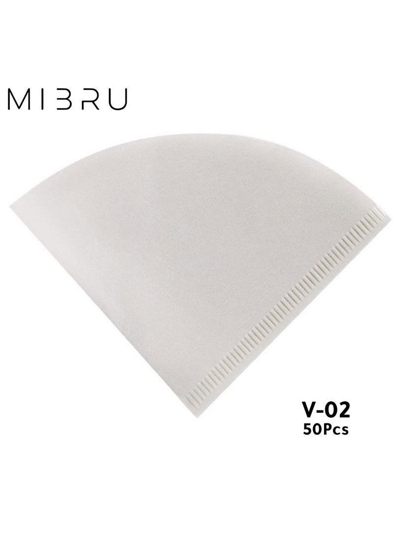 ميبرو فلاتر قهوة مقطرة ورقية v60 مقاس 02 عدد 50 حبة لون ابيض - Image 2