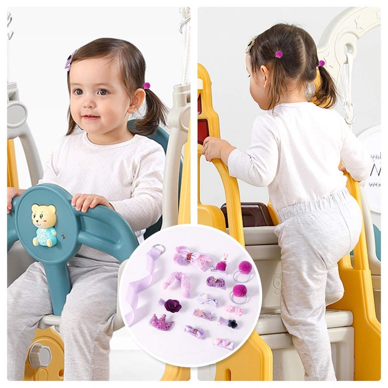 kapimo Fancy Hair Clips for Baby Girls Toddlers Assorted Stylish Fashion Hair Accessories 18 pieces Gifts Set Box (PURPLE) - Image 4