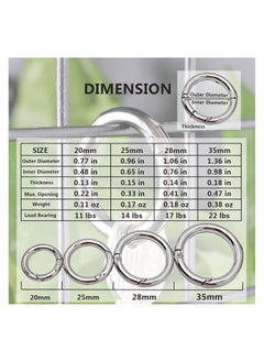 Generic Zinc Alloy Spring Ring Set, Hanging Spring Rings with Spring Clips for Connecting Keychains, Bags, Shoulder Straps, Curtains, etc, DIY  - Image 2