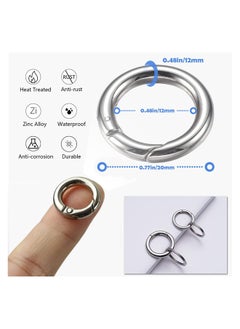Generic Zinc Alloy Spring Ring Set, Hanging Spring Rings with Spring Clips for Connecting Keychains, Bags, Shoulder Straps, Curtains, etc, DIY  - Image 3