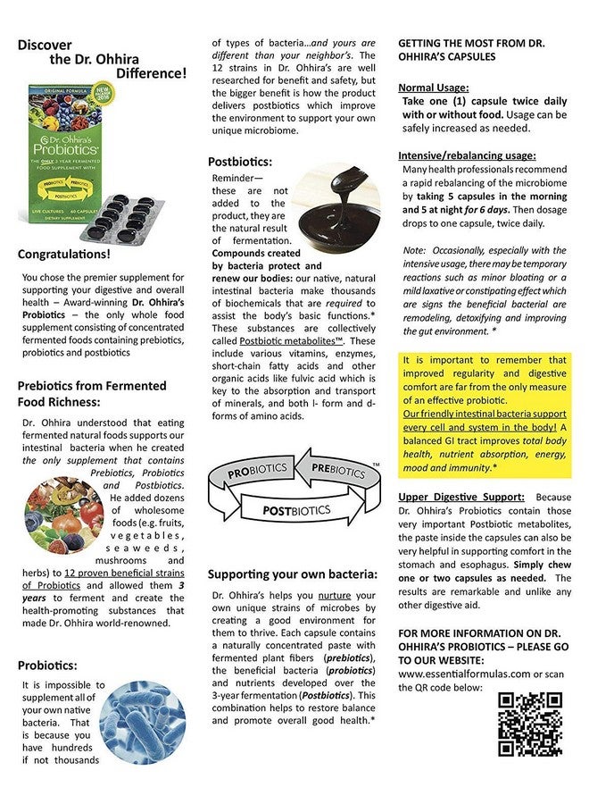 essential formulas Dr. Ohhira's Probiotics, Daily, Original Formula, 100 Caps with Bonus 10 Capsule Travel Pack, No Refrigeration, Non-GMO - Image 4