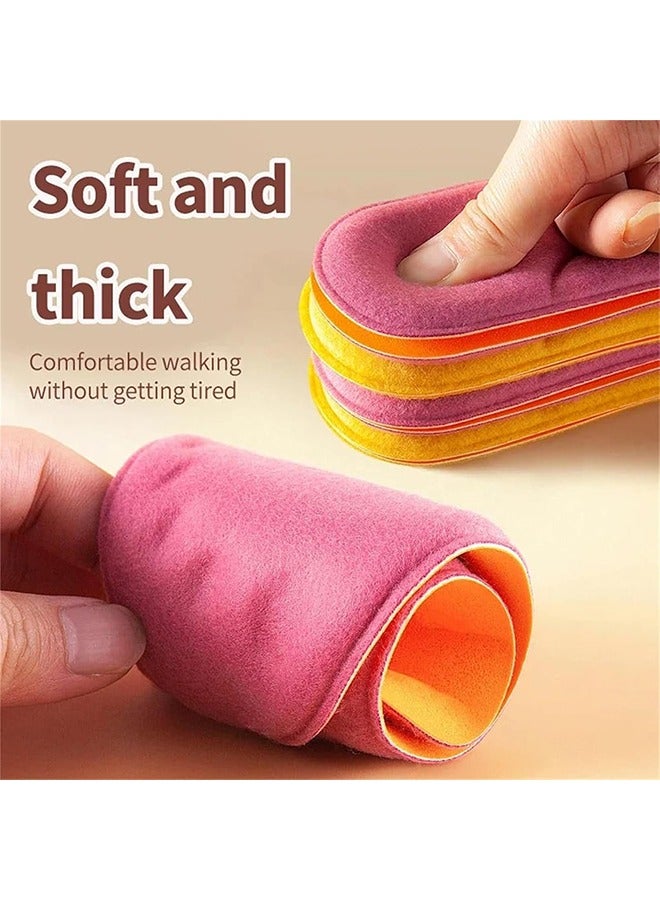 HY 2 Pairs Self-Heating Insoles, Feet Warm Memory Foam Arch Support Insoles Winter Sports Shoes Self-heating Shoe Pads, for Trainers, Sports, Warm Health Gift Women and Men (Pink+Yellow, 39-40)  - Image 5
