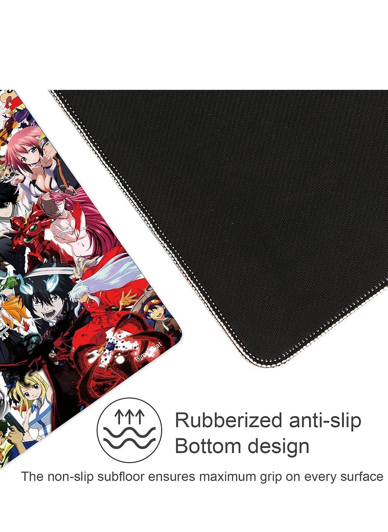 Large Mouse Pad, Anime style(60cm x 30cm x 2mm), HD Print Pattern Desk Mat, Extended Mouse Pad and Keyboard Mouse Pads, Waterproof Fabric Surface Mouse Pads for Office, Anti-Slip Rubber Base