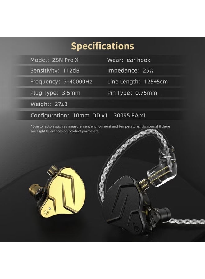 KZ ZSN Pro X Dual Driver In Ear Earphone 1BA 1DD Wired Earphone HiFi Sport Gaming Earbuds Headphones For Phone Computer Tablet - Image 4