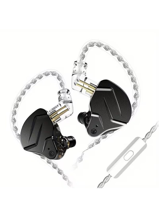 KZ ZSN Pro X Dual Driver 1BA+1DD Hybrid Metal Earphones HiFi in-Ear Monitor with Detachable 2Pin Cable, Zinc Alloy Faceplate (With Mic, Black) - Image 4