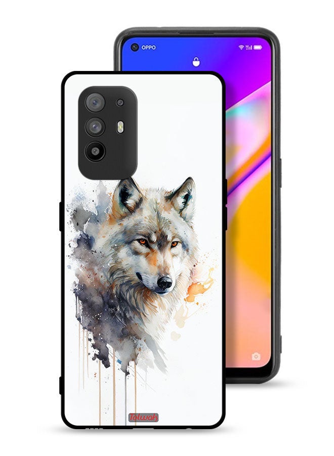 Tolwak Oppo A95 5G Protective Case Cover Wolf Abstract Art - Image 1