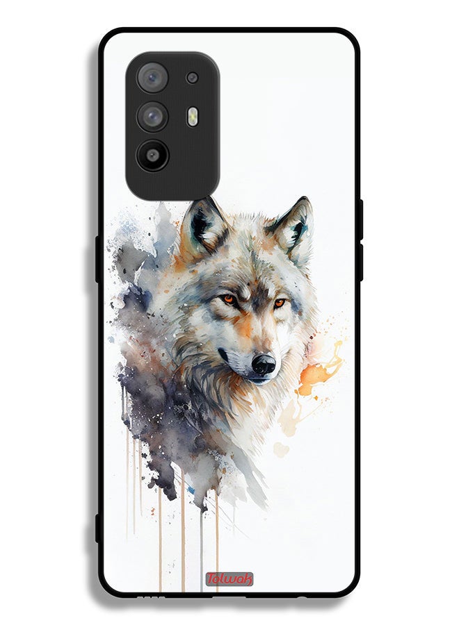 Tolwak Oppo A95 5G Protective Case Cover Wolf Abstract Art - Image 2