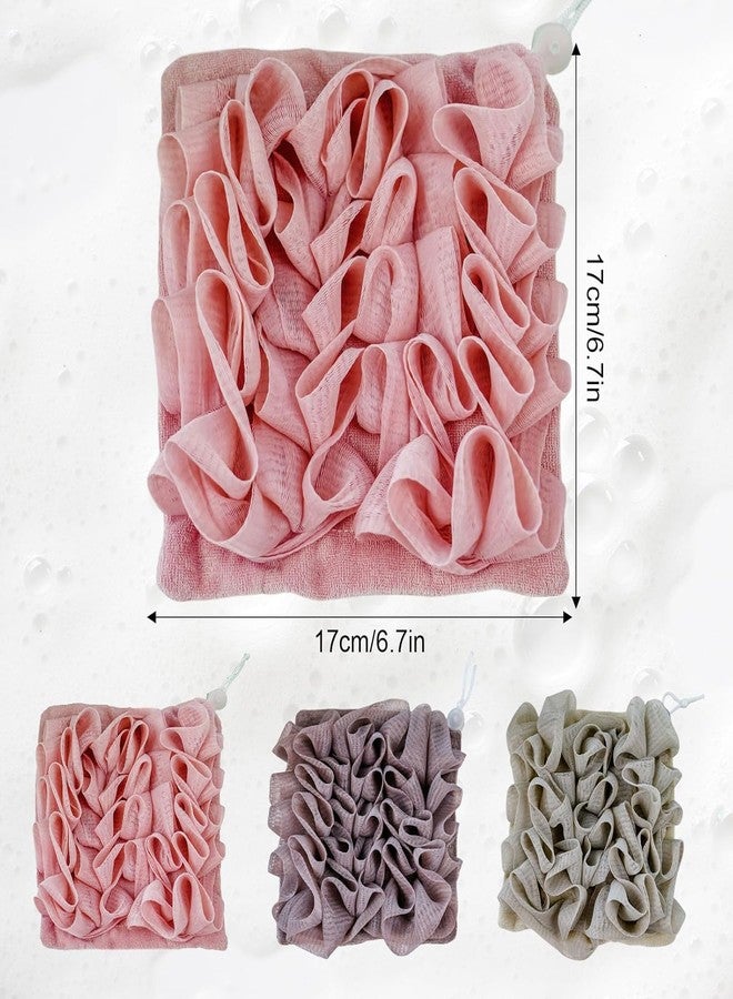 ROBOHOOK 3 PCS Soap Bar Loofah,2 in 1 Bar Soap Loofah Pouch,Can Hold Soap,Effective Exfoliation,for Bathing (Khaki + Coffee + Pink - Image 2