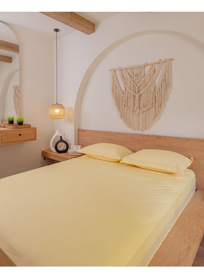 ب كومفورت  طقم ملاية أستك قطن أصفر - Image 1