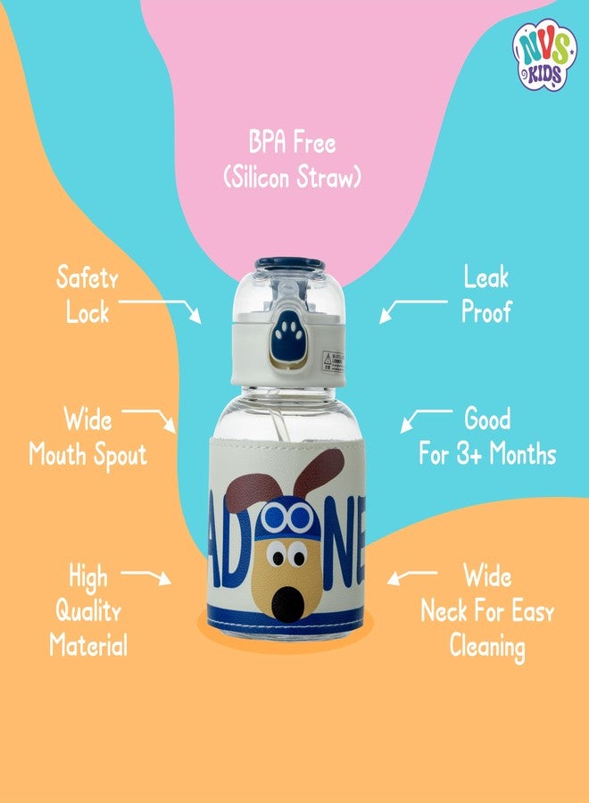NVS Kids Baby Sipper Bottle Leak Proof Anti Spill Blue Bottle Dust Free Cover 640ml Kids Sippy Cup with Soft Silicone Spout BPA Free Straw Sipper for Infant - Image 3