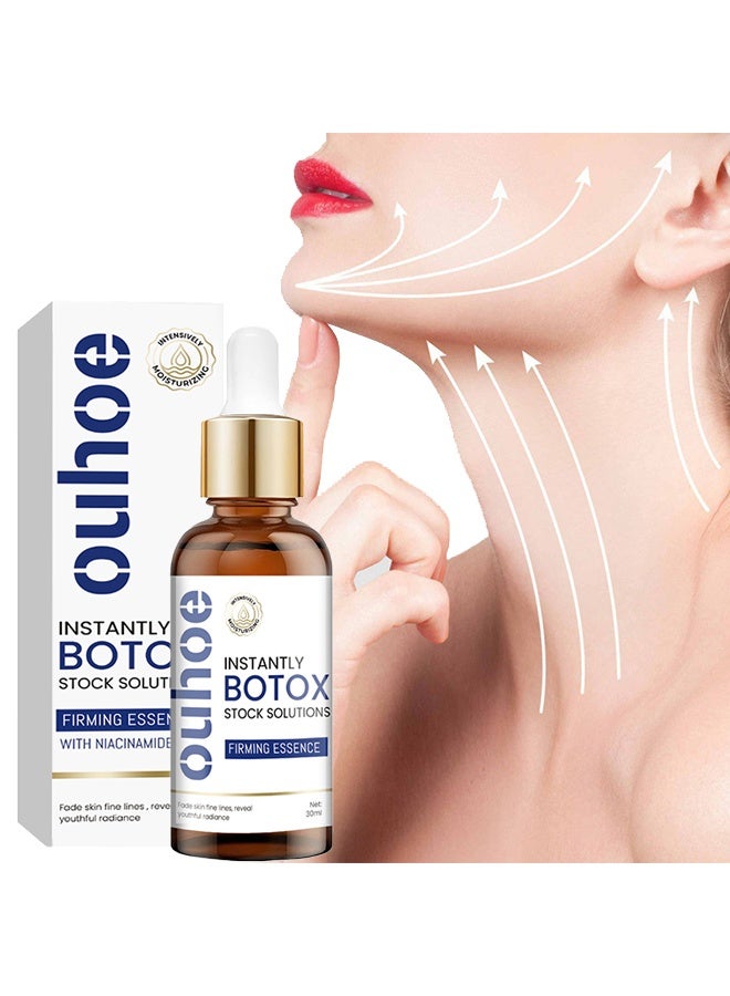 OUHOE Instantly Botox Stock Solutions-Firming Essence， Face Serum with Vitamin C & E, Anti-Aging Facial Serum for Instant Face Tightening and Lifting – Boosts Collagen, Reduces Wrinkles, and Plumps Skin 30ml - Image 1