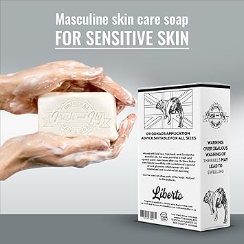 LIBERTO Fresh and Fly Ball Soap for Men Gentle and Cleansing Natural Soap Bar Infused with Tea Tree Oil Coconut Oil Shea Butter Moisturizing Ball Wash for Men  - Image 3