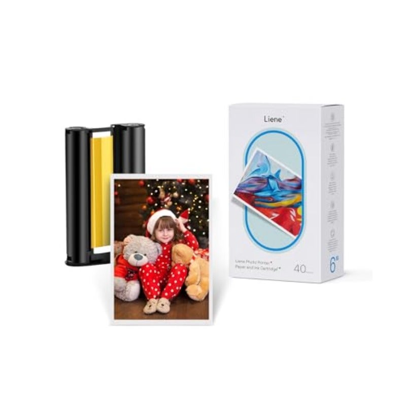 Liene 10 x 15 cm Photo Printer Paper and Cartridge Cartridge Refill and Photo Paper - 40 Pack for DHP512 DHP513 - Image 1