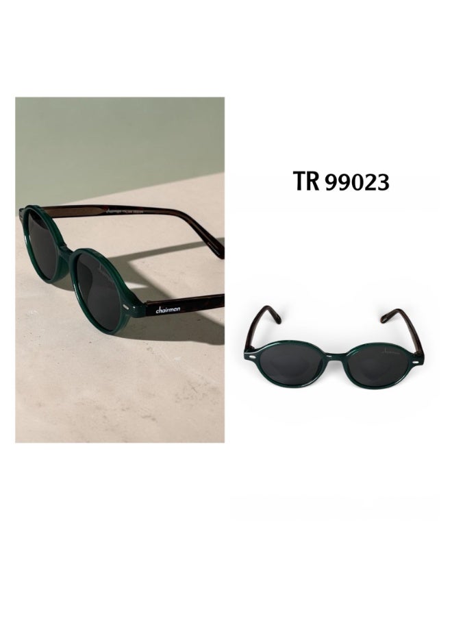 نظارات شمسية CHAIRMAN بيضاوية، إطار أخضر، موديل TR 99023