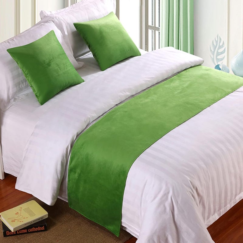 Bed Runners King Size Bed Scarf s for King Size Velvet Bedding Cover Blankets Bedspread Decor Throw for Hotel Bedroom Green 2 50 * 210cm for 1.5m Bed - Image 1
