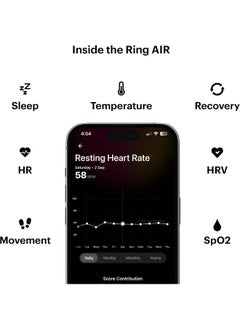 ULTRAHUMAN Ultrahuman Ring AIR-Smart Ring Health Tracker, Size First with Ultrahuman Sizing Kit,Sleep Tracker,Smart Ring for Men/Women,Fitness Tracker - Space Silver (Size 14)  - Image 3