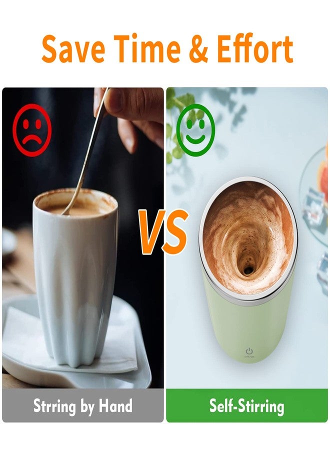 FOXNSK Self Stirring Mug, Rechargeable Auto Magnetic Coffee Mug with Auto-Stir Technology for Coffee, Milk, Cocoa, Ideal for Home, Office & Travel (A-Beige) - Image 2
