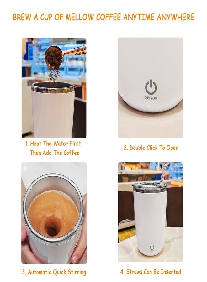 FOXNSK Self Stirring Mug, Rechargeable Auto Magnetic Coffee Mug with Auto-Stir Technology for Coffee, Milk, Cocoa, Ideal for Home, Office & Travel (A-Beige) - Image 4