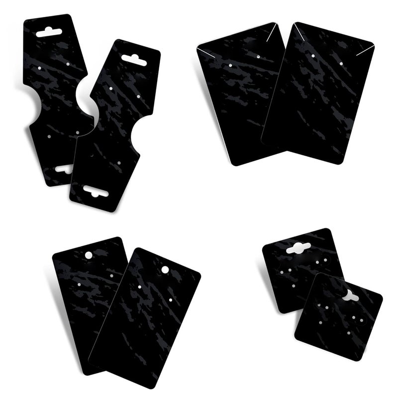 DEEPTAGS Jewellery Display Cards for Bracelet, Earring, Necklace, Jewelry, Hair Ties in Four Shapes, Black - Combo Pack of 400 PCS - Image 2