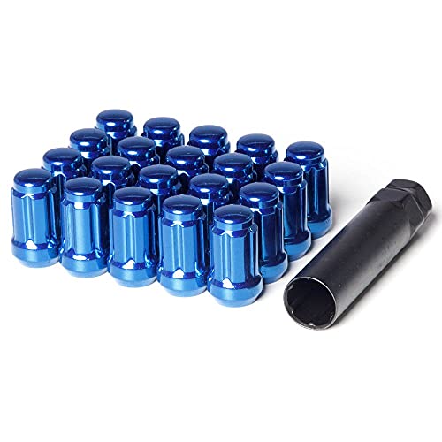 Circuit Performance Spline Drive Tuner Acorn Lug Nuts Blue 12x1.5 Forged Steel (20pc + Tool) - Image 3