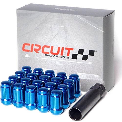 Circuit Performance Spline Drive Tuner Acorn Lug Nuts Blue 12x1.5 Forged Steel (20pc + Tool) - Image 1