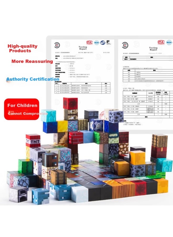 Joint Ideas United Creativity Minecraft Magnetic Cubes Building Blocks Educational Toy For Children 3-6 Years Old, Home Decoration Birthday Gift - Image 1