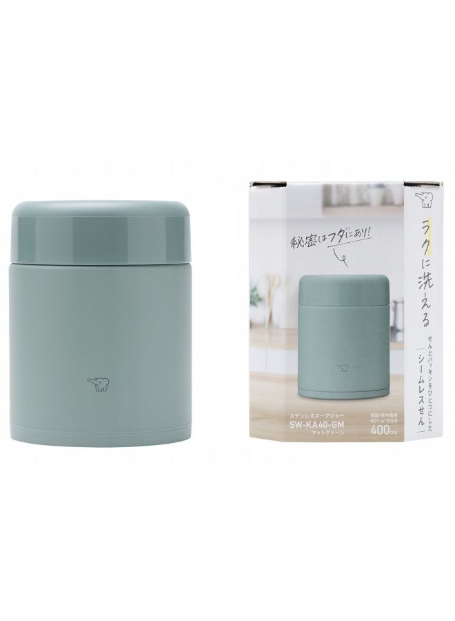 Zojirushi Stainless Steel Vacuum Insulated Food Jar, 0.40L, Matte Green - Image 2