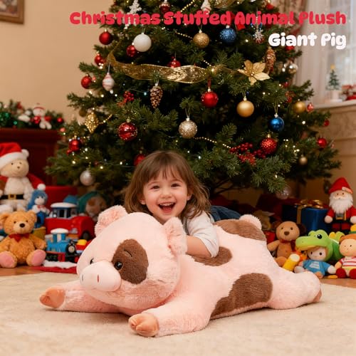 Cudhug Pig Stuffed Animal Giant 32 Stuffed Piggy Large Soft Plush Pig Toy Birthday Holiday Party Gifts for Kids Girls Boys - Image 5