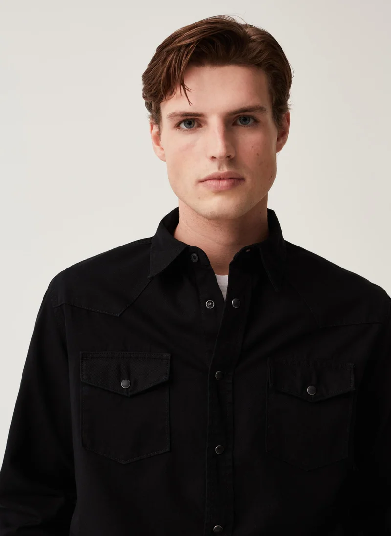 او في اس Ovs Grand & Hills Denim Shirt With Pockets