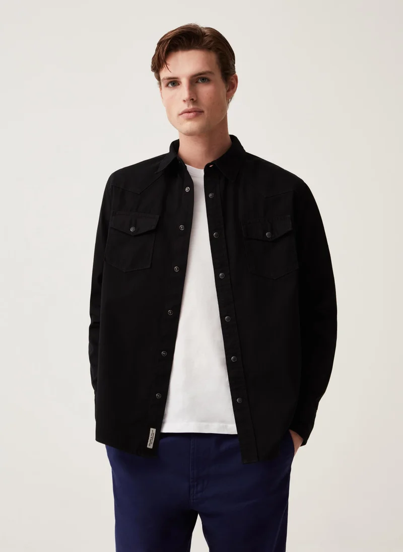 او في اس Ovs Grand & Hills Denim Shirt With Pockets