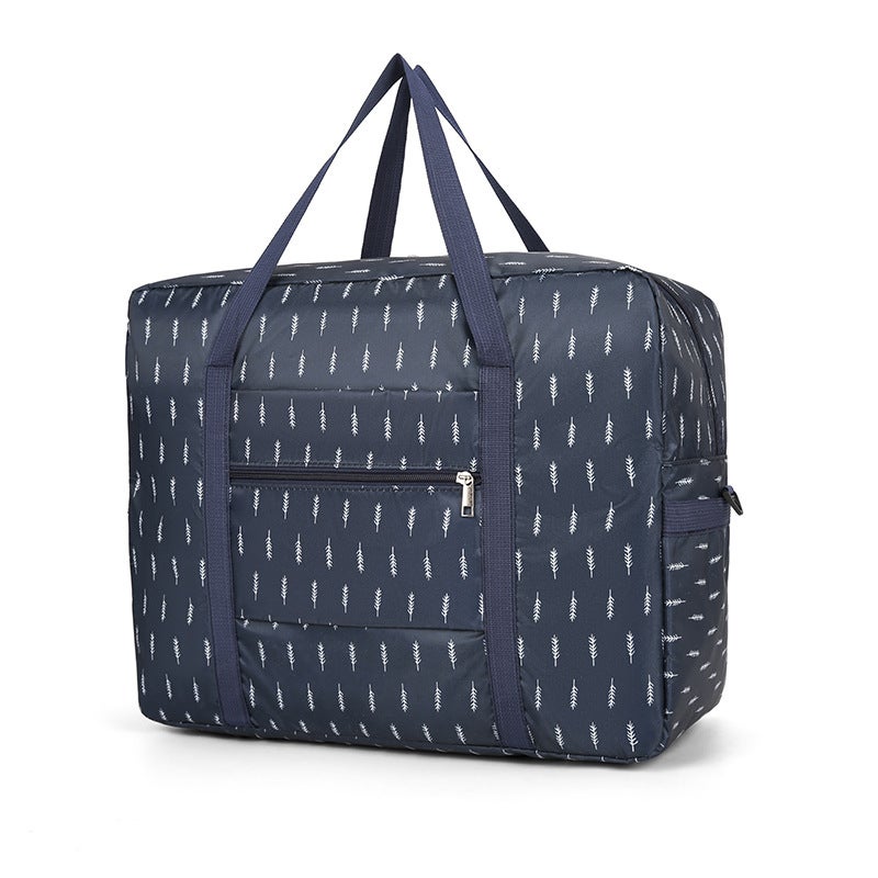 Korean Style Cross-Body Travel BagNavy Blue Feather [with crossbody strap]] Navy Blue Feather [with crossbody strap]]