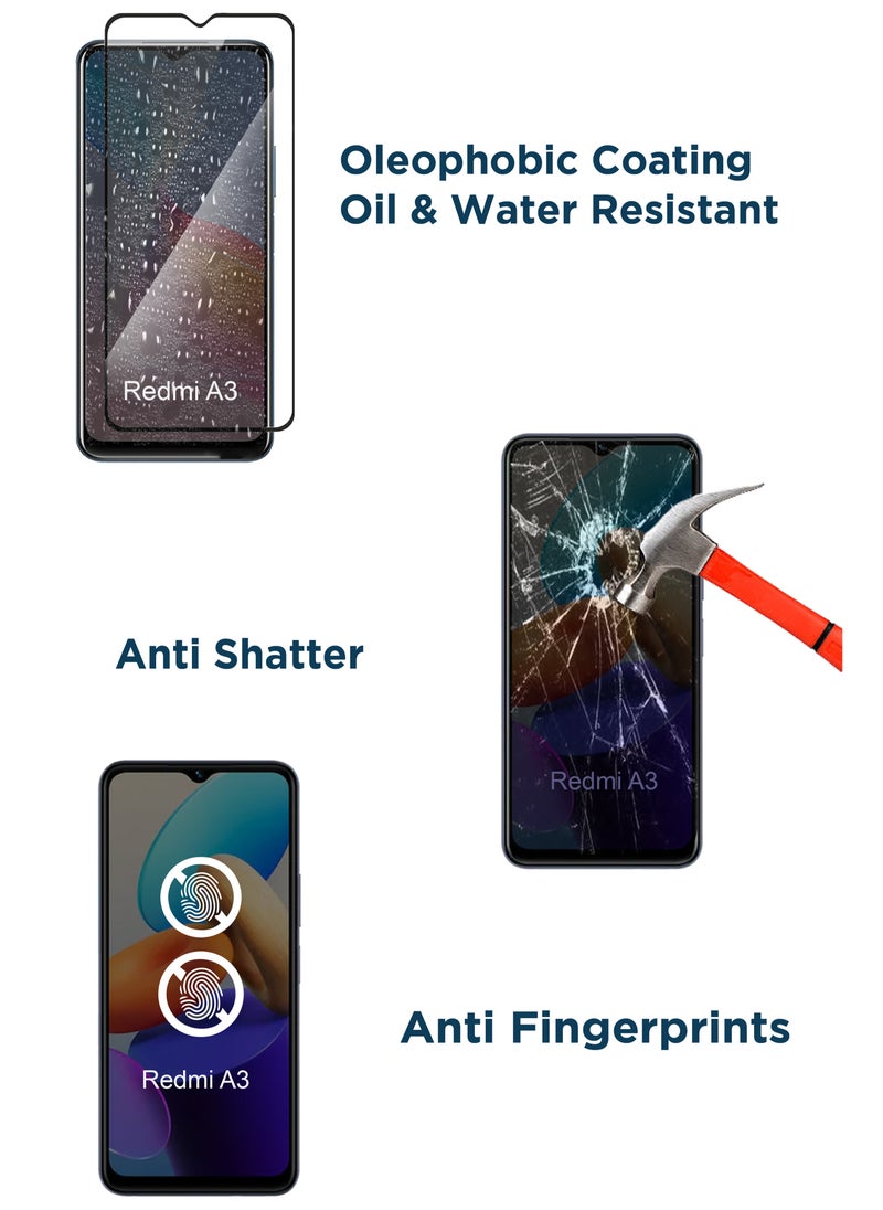 Generic - Xiaomi Redmi A3-Tempered Glass Screen Protector – High Transparency, Delicate Touch, Anti-Explosion, Smooth Arc Edges, Easy Installation, 9H Hardness HD Tempered Glass Screen Protector 99% Transparency with device's original screen clarity and brightness - Image 1