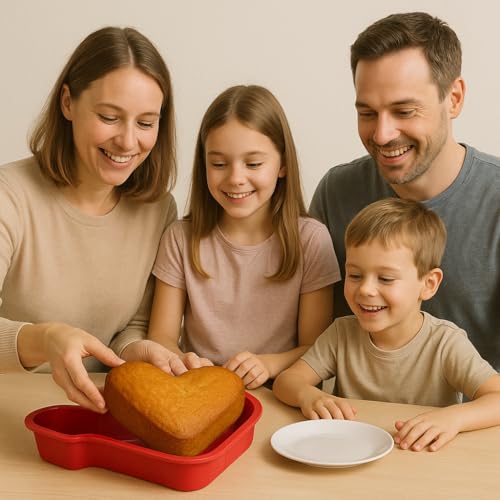 Esslly Heart-Shaped Silicone Mold (7 x 2 inch) for 500g Cakes | Food-Grade, BPA-Free, Non-Stick, Flexible, Multipurpose for Baking, Soap, Chocolate, and Candle Making - Image 2