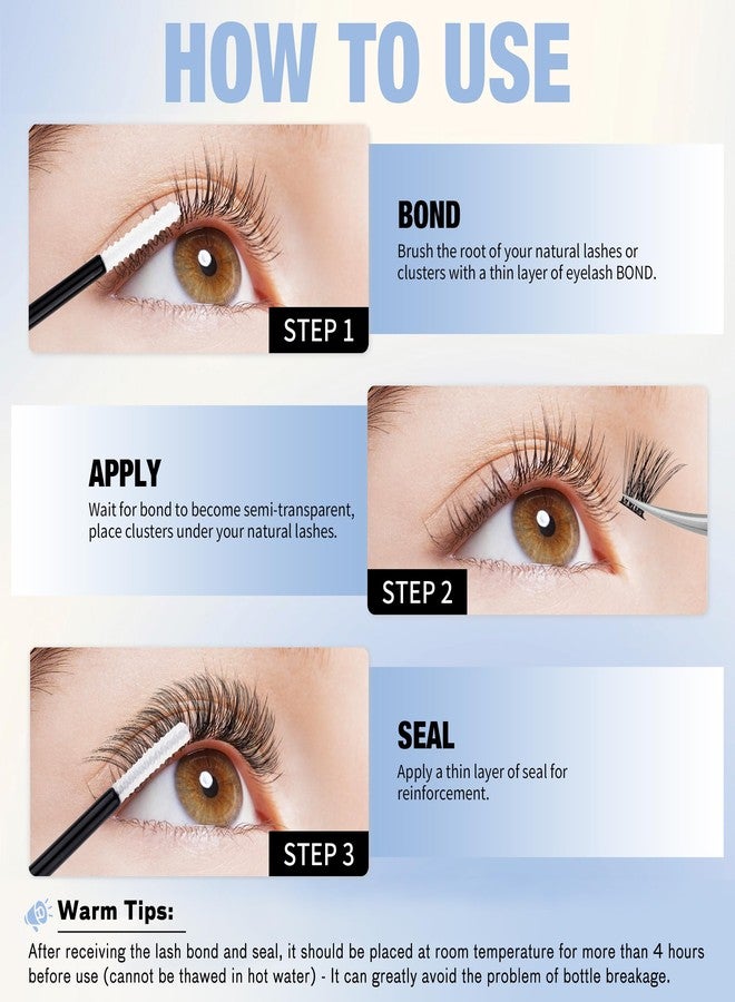 GEMERRY Lash Bond and Seal 10ml GEMERRY Bond and Seal Lash Glue for Lash Clusters Strong Hold 48-72 Hours Cluster Lash Glue Lash Bond and Seal Waterproof Mascara Wand Bond and Seal(Clear, 10ml) - Image 5