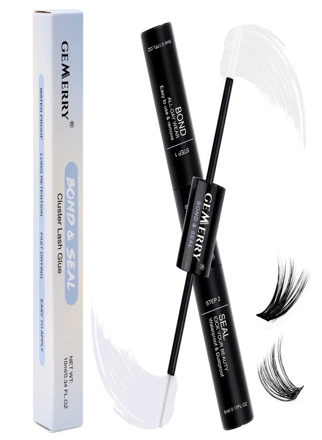 GEMERRY Lash Bond and Seal 10ml GEMERRY Bond and Seal Lash Glue for Lash Clusters Strong Hold 48-72 Hours Cluster Lash Glue Lash Bond and Seal Waterproof Mascara Wand Bond and Seal(Clear, 10ml) - Image 1