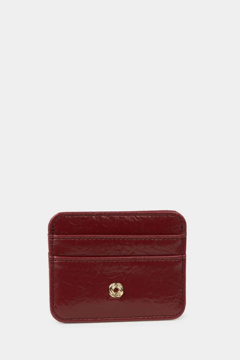 Woman Faux Leather Card Holder