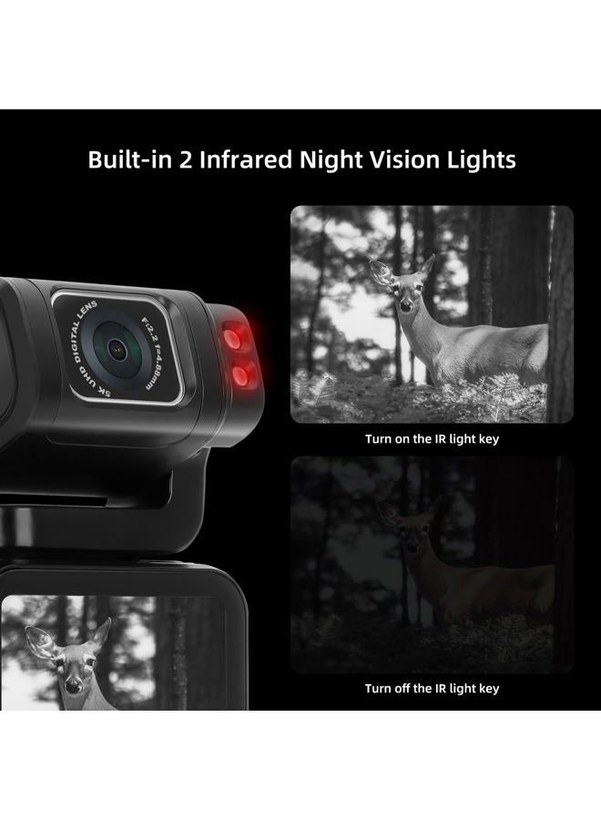 ORDRO M3 5K Video Camera Camcorder, WiFi IR Night Vision Handheld Camera for YouTube,4K UHD Video Camera with 3.5" Flippable Touch Screen, 3250mAh Capacity Battery,64G Card - Image 4