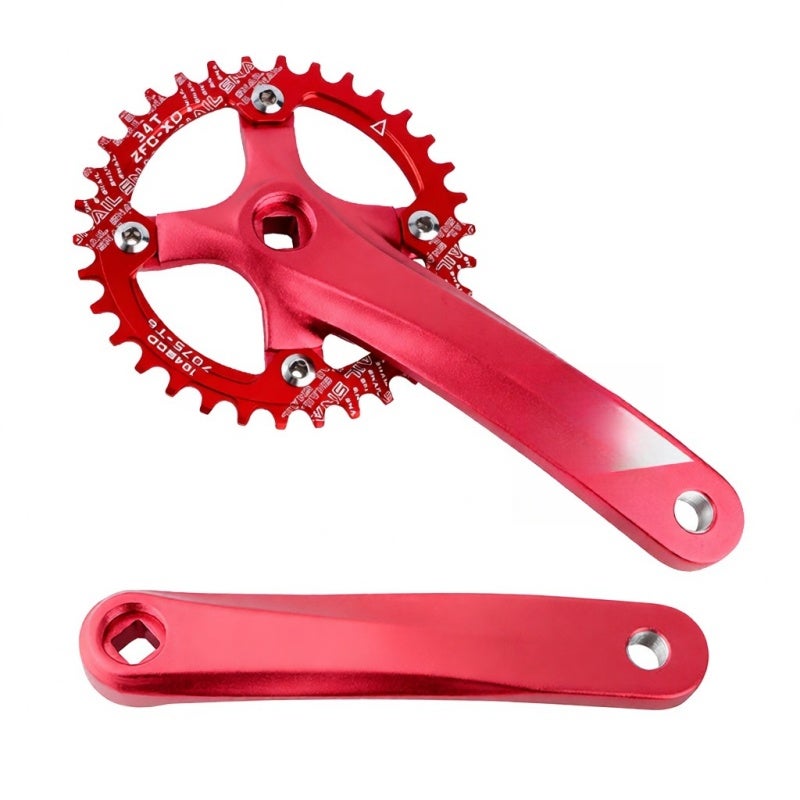 MEROCA Bicycle Crankset 34T Chainring 104mm BCD 170mm Square Tapered Crank Arms - Lightweight Aluminum Alloy MTB Chainring Crankset for 8 9 10 11 Speed - Image 1