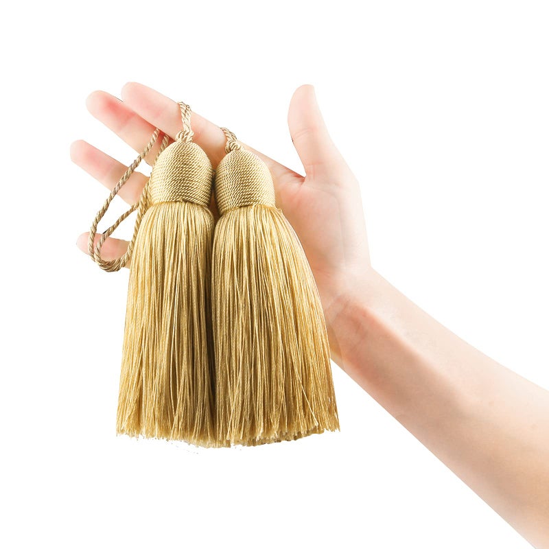 fenghuangwu فنجوانغو 2 قطع سحر خيوط بوليستر مع حلقة إكسسوارات حرفية يدوية لتزيين المنزل والأثاث باللون الذهبي